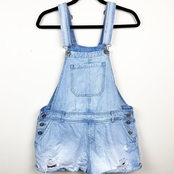 True Craft Denim Overall Shorts, Size 13 - Picture 1 of 6